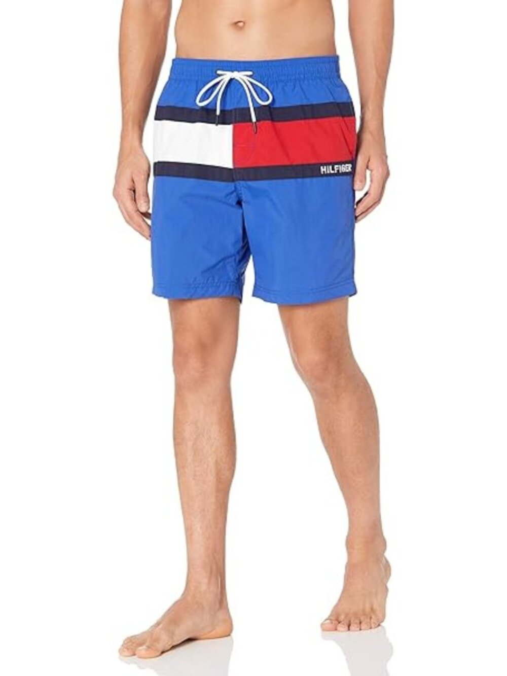 Tommy Hilfiger Maillot Swim Trunks Men’s Size M Blue 7” Inseam Drawstring Shorts